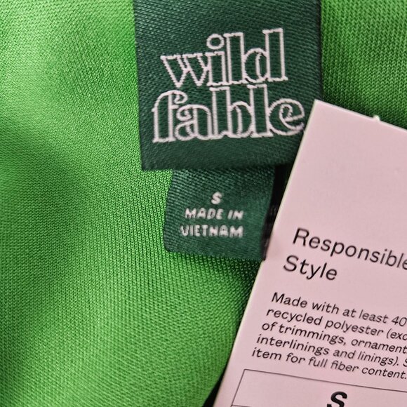 Wild Fable Women's Green & White Track Zip-Up Jacket Size Small Pockets Stylish - Picture 9 of 11